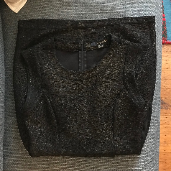 🏝️ Black cocktail dress with gold flecks Vintage - Picture 6 of 7